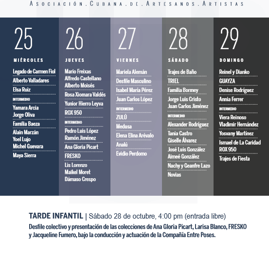 programación del evento