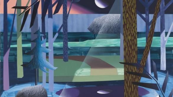 Forest Stage, 2022, Oil and acrylic paint on canvas, Courtesy the artist and Robert Grunenberg, Photo: Roman März