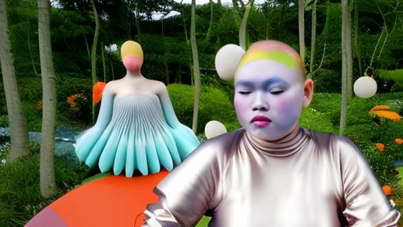 Detalle de la obra "Symbiosis", 2023 de Kira Xonorika. Imagen cortesía de la Bienal de Mercosur