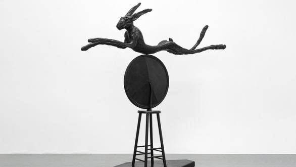 Barry Flanagan - Pirate Wheel, 2005 Bronze, 213 x 198 x 77 cm © The Estate of Barry Flanagan Courtesy Galerie Lelong & Co. and Plubronze Ltd.