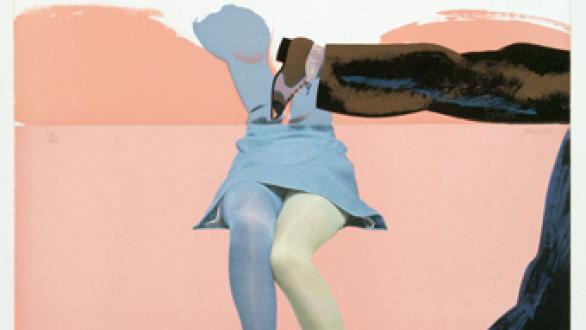 Allen Jones, Life Class B (Touching Shoe, Pink); 1968. Courtesy the British Council Collection P1201.