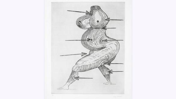 Louise Bourgeois, Sainte Sébastienne, 1992 Etching, edition of 50, 120,5 x 94,3 cm © Louise Bourgeois / Courtesy Galerie Lelong & Co.