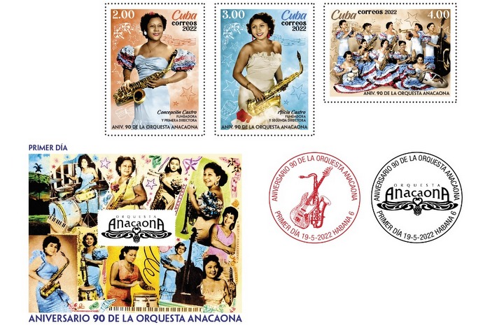 Realizan cancelación postal por aniversario 90 de la Orquesta Anacaona