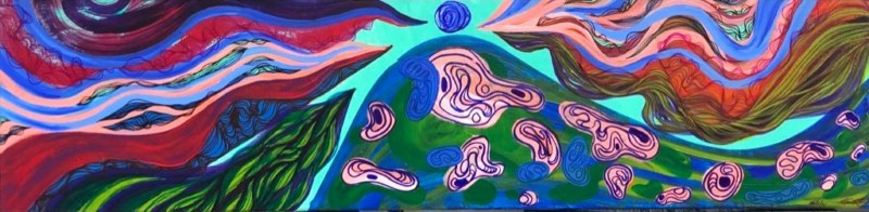 Renacer, 2021, Acrílico y marcador sobre lienzo