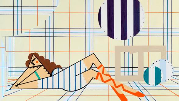 Farah Atassi (b. 1981) Sleeping Dancer 3, 2021 Glycero and oil on canvas, 160 × 200 cm Fundación Almine y Bernard Ruiz-Picasso para el Arte, Madrid © FABA Photo: Alessandro Wang © Farah Atassi