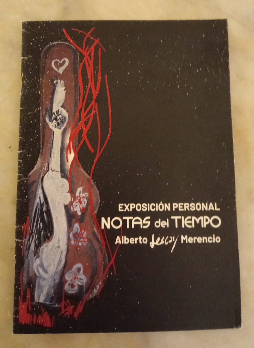 cartel de la muestra personal de Alberto Lescay, Notas del Tiempo