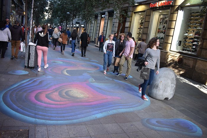 Giant Trambant of the German 1010 in the street Fuencarral