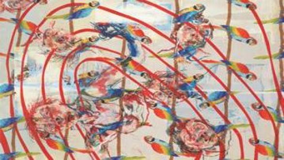 Windbruch, 2017, Mischtechnik auf Holzrahmen 245 x 183 cm