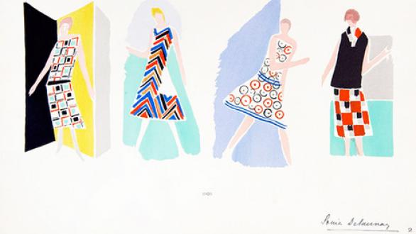 mujeres con vestidos obra de arte