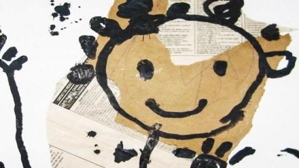 Méné- - "Happy" - 2016 - 46cm Alt x 32cm A - Acrílico y collage sobre papel