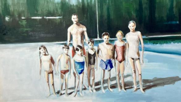 Paco Sanguino, Piscinas Sevilla o after oleo - lienzo 1.16x73cm