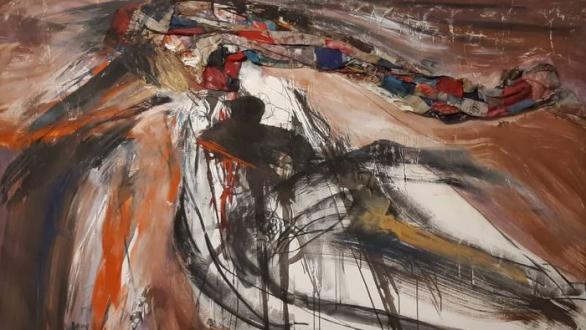 Obra de la muestra "Cavila" de Alberto Lescay Merencio