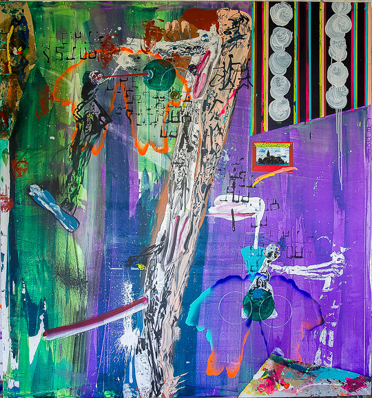 Ilídio CANDJA CANDJA | "Memorias e Fantasias #6" | 2017 | 215cm Alt x 200cm A | Técnica mixta sobre tela  