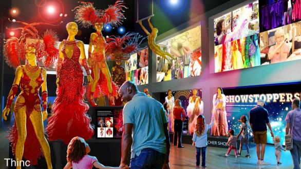 Vista de la exposición Showstoppers! Spectacular Costumes from Stage & Screen 