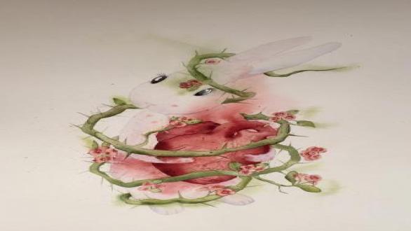 ALEJANDRA  ALARCÓN. El corazón de Alicia.  2016. Acuarela s obre papel. 55 x 77 cm.