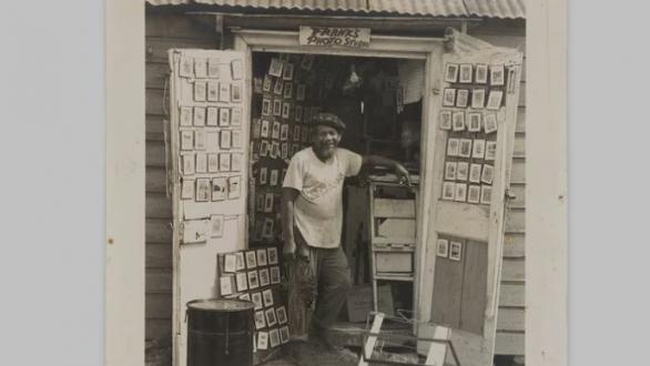 Frank Walter outside his photo studio, Antigua, 1990s. © The Family of Frank Walter and Barbara Paca