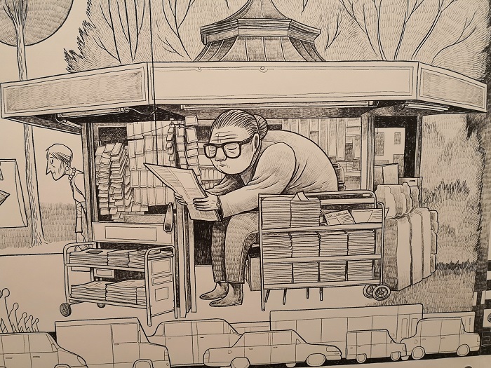 Detail of Sergio García's mural