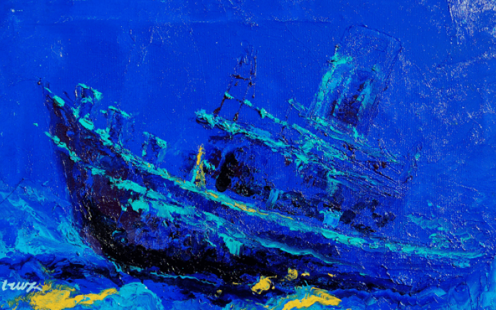 cuadro alfonso cruz pintado bajo el mar