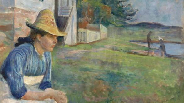 Atardecer, 1888 (Evening) Óleo sobre lienzo / Oil on canvas, 75 x 100,5 cm. Museo Nacional Thyssen-Bornemisza, Madrid © Munch Museum / Munch-Ellingsen Group / VEGAP, Madrid, 2023.