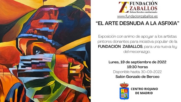 Invitación a la muestra "El arte desnuda la asfixia"