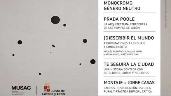 cartel de las exposiciones en MUSAC 
