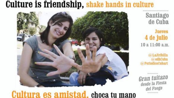 cartel del llamamiento al tuitazo en la Fiesta del Fuego 