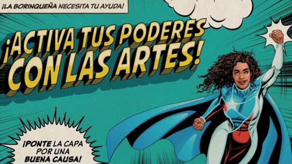 cartel de la borinqueña en campaña con Chocolate cortés