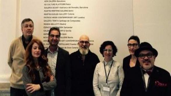 IZDA-DCHA | Juan González de Riancho, miembro del comité curatorial; Ramón Sicart, miembro del comité curatorial; Simona Gavioli, presidenta de la SetUp; Fernando María Centenera, coleccionista; Susana Sanz, miembro del comité curatorial; Mónica Álvarez Careaga, directora de Drawing Room Madrid y Omar-Pascual Castillo, miembro de comité curatorial. 