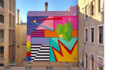 Universidad de Sevilla estrena mural "Tropicalismo andaluz" 