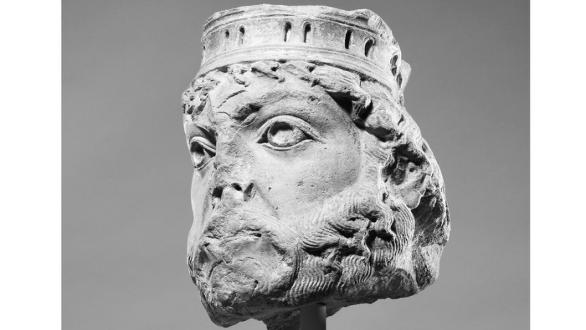 Exhibition visual Mathias Poledna Unknown, Head of King David (mirrored), ca. 1145  Limestone, 29.7 × 21.1 × 21.3 cm  The Metropolitan Museum of Art, New York