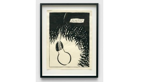 Raymond Pettibon. No title (Let ugly darkness...), 1987  © Raymond Pettibon. Courtesy the artist and David Zwirner Photo: Kerry McFate