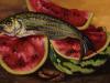 JORGE DIEZMA. Bodegón marinero con sandía, 2023. Oil on canvas