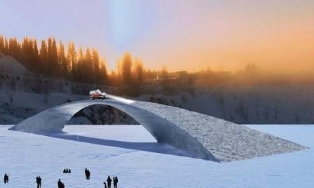 Students Build a Bridge Based on a Leonardo da Vinci Sketch Using Nothing But Ice