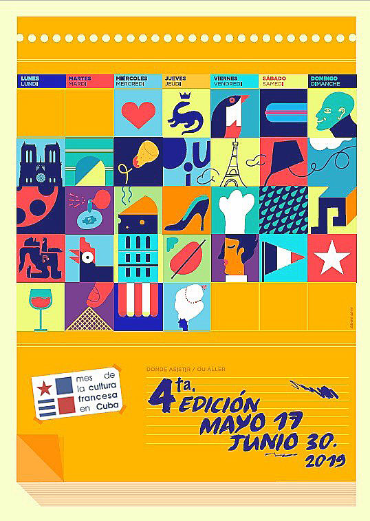 Cartel del mes de la cultura francesa en Cuba 2019 