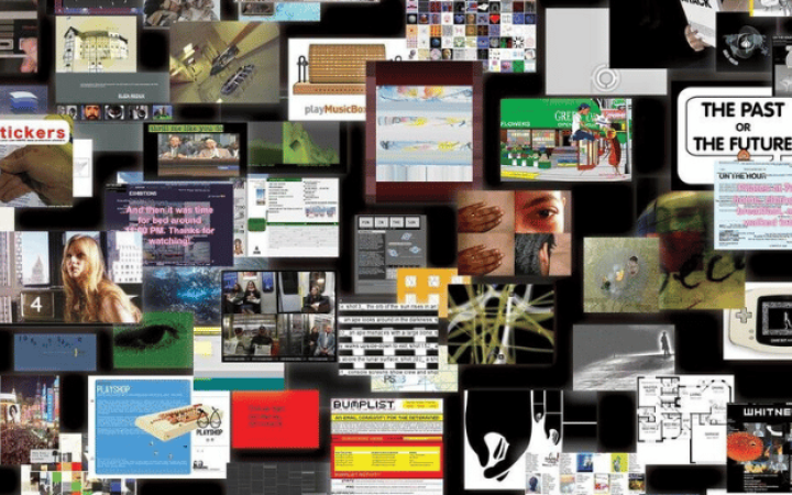 Collage de capturas de obras de net art creadas para la plataforma artport del Whitney Museum